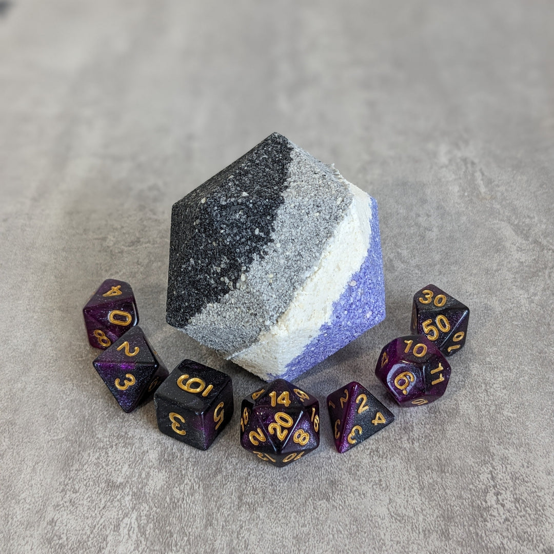 Asexual Pride Bath Bomb with Random Die