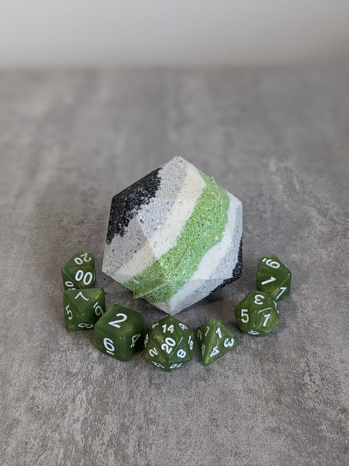 Agender Pride Bath Bomb with Random Die