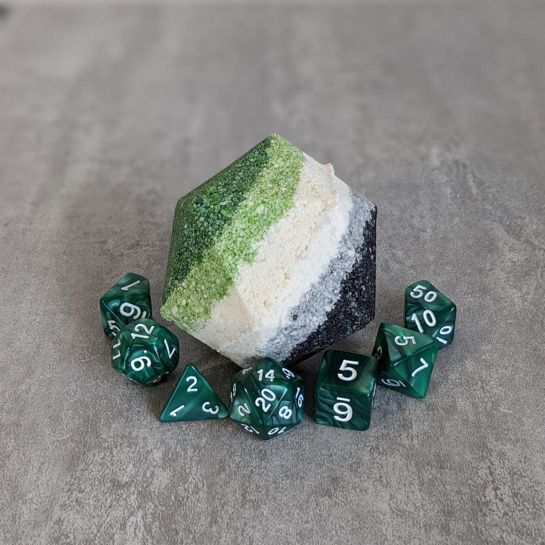 Aromantic Pride Bath Bomb with Random Die