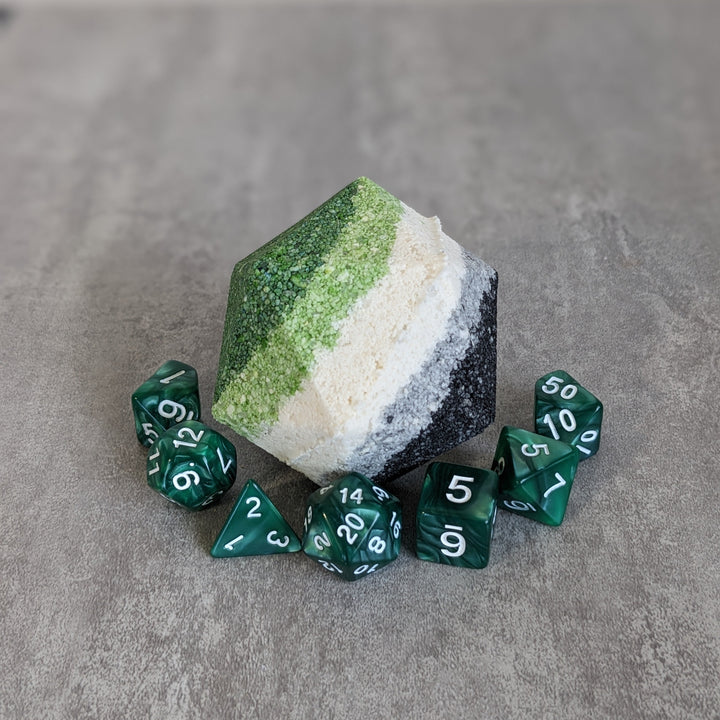Aromantic Pride Bath Bomb with Random Die