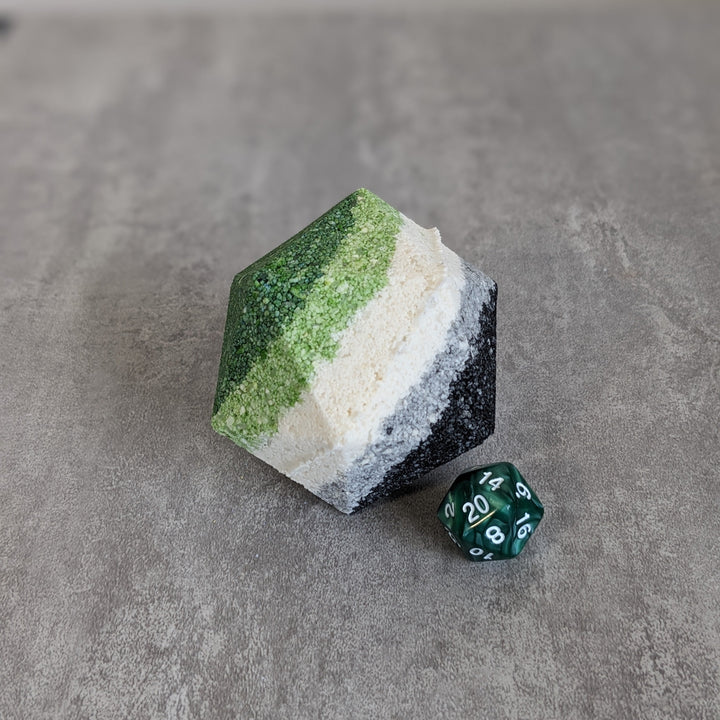 Aromantic Pride Bath Bomb with Random Die
