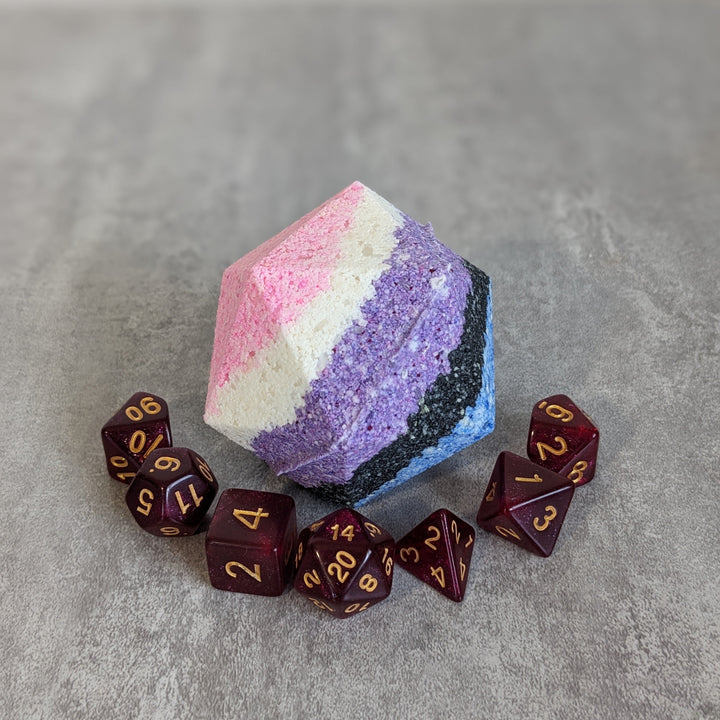 Genderfluid Pride Bath Bomb with Random Die