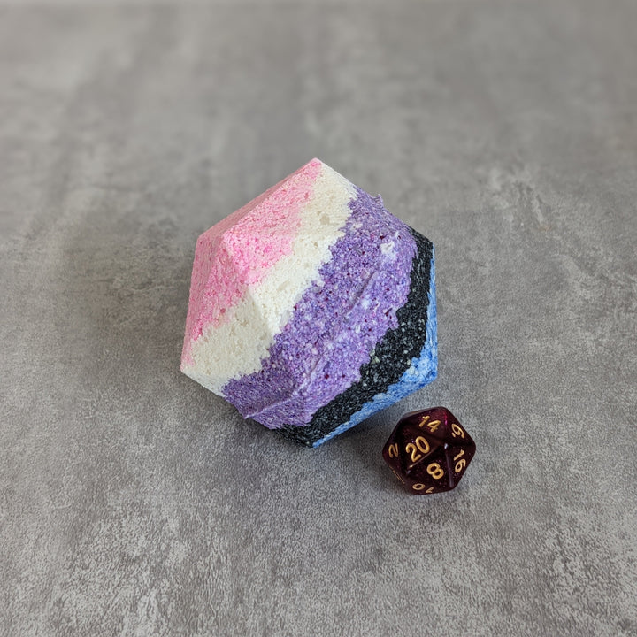 Genderfluid Pride Bath Bomb with Random Die