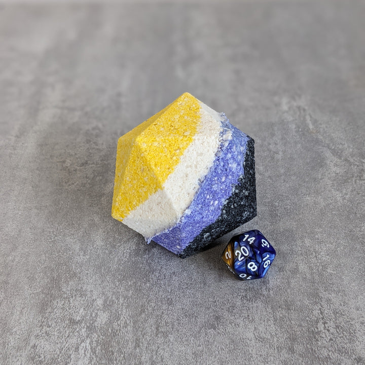 Nonbinary Pride Bath Bomb with Random Die