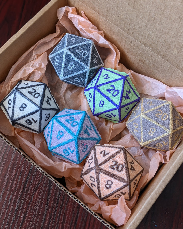 Warlock Themed Bath Bomb Gift Box with Bonus Dice