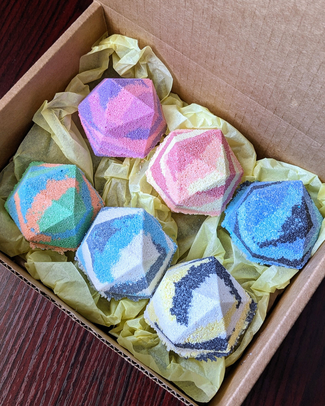 Elemental Themed Bath Bomb Gift Box with Bonus Dice