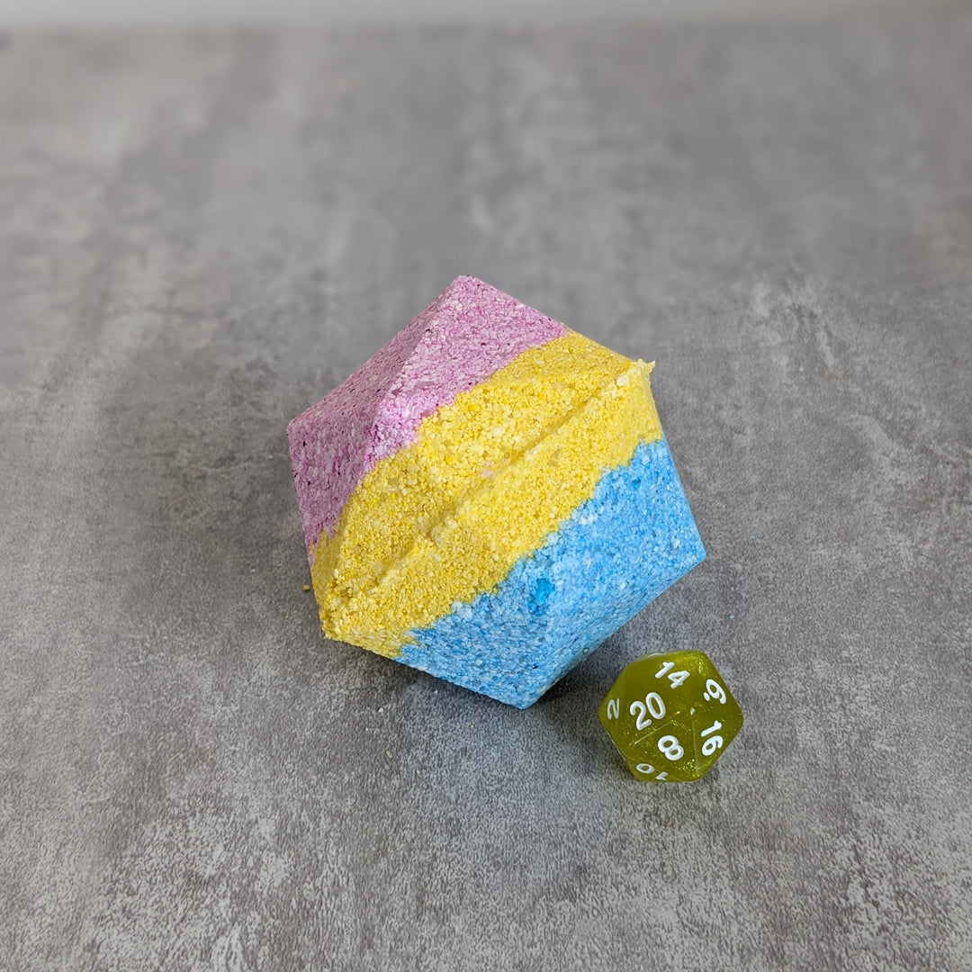 Pansexual Pride Bath Bomb with Random Die