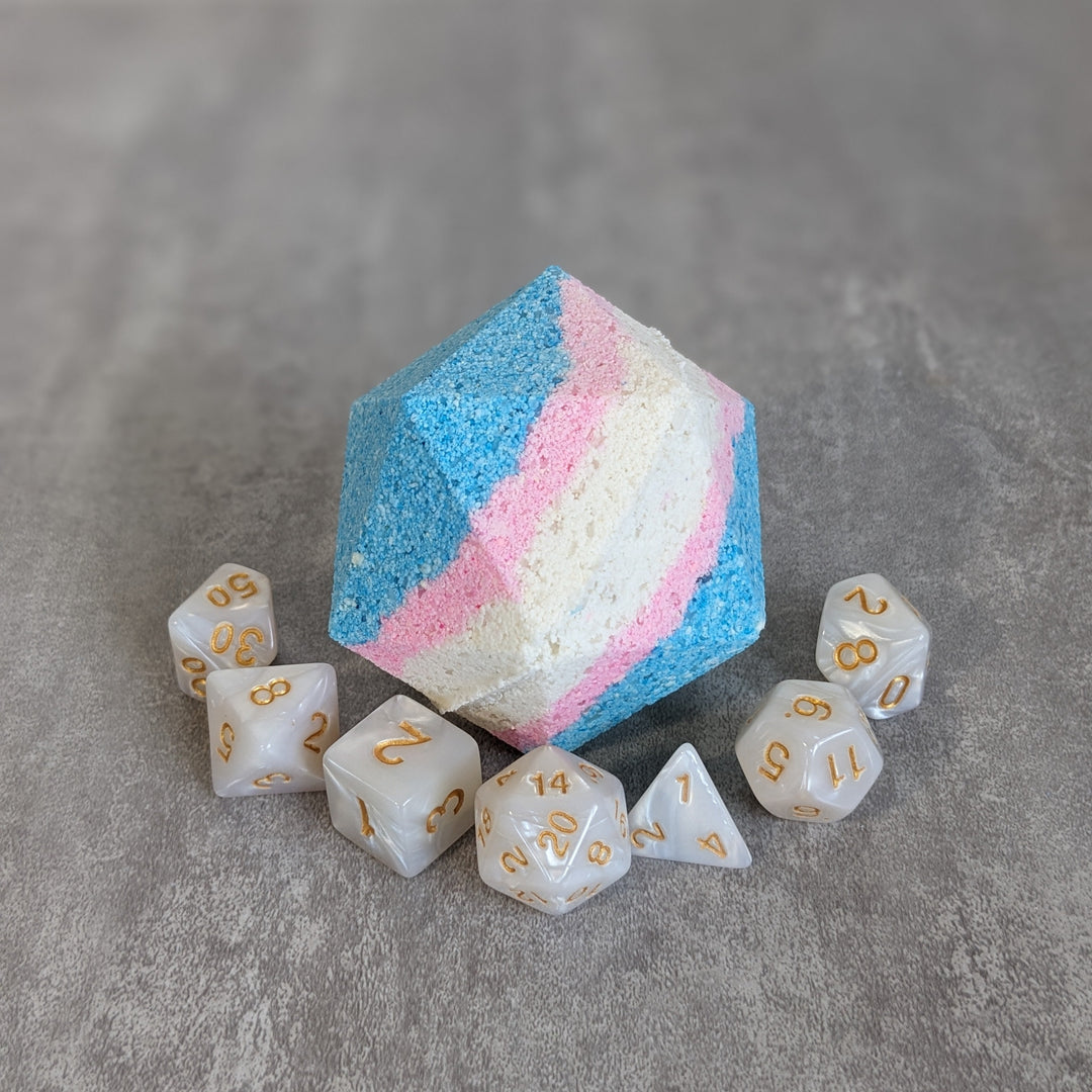 Trans Pride Bath Bomb with Random Die