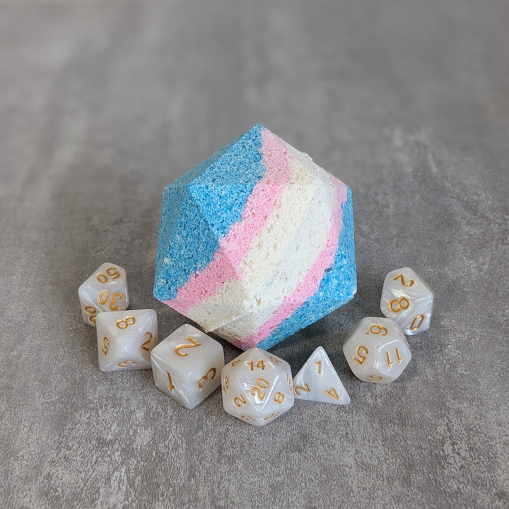 Trans Pride Bath Bomb with Random Die