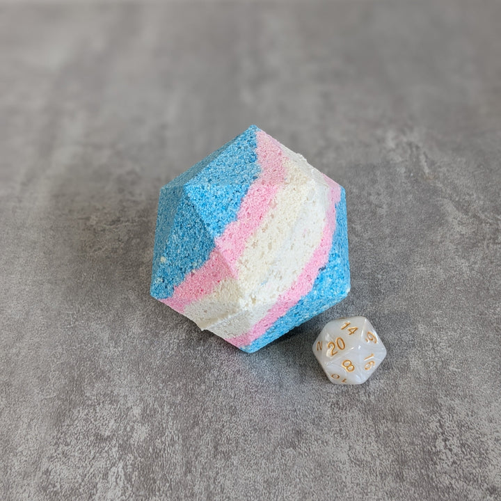 Trans Pride Bath Bomb with Random Die