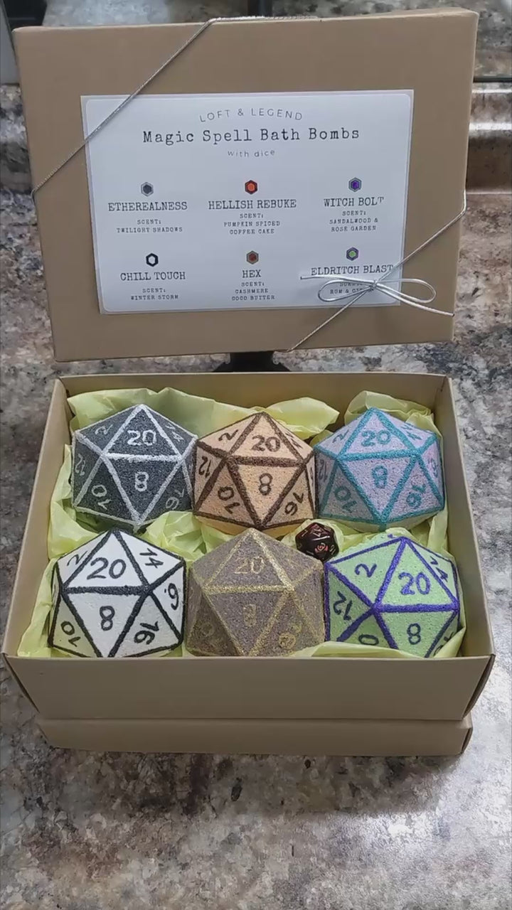 Warlock Themed Bath Bomb Gift Box with Bonus Dice