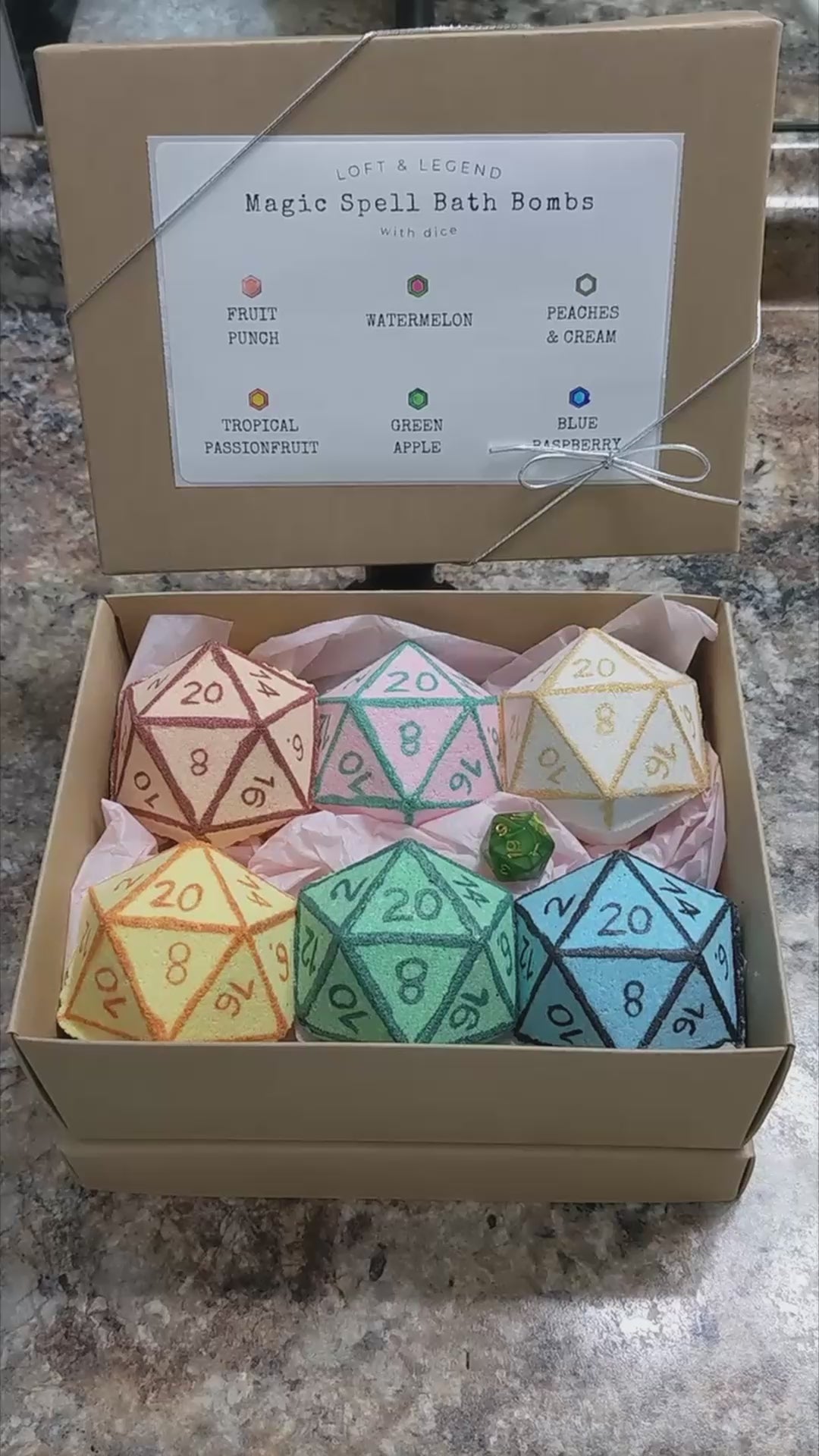 Goodberry Themed Bath Bomb Gift Box with Bonus Dice